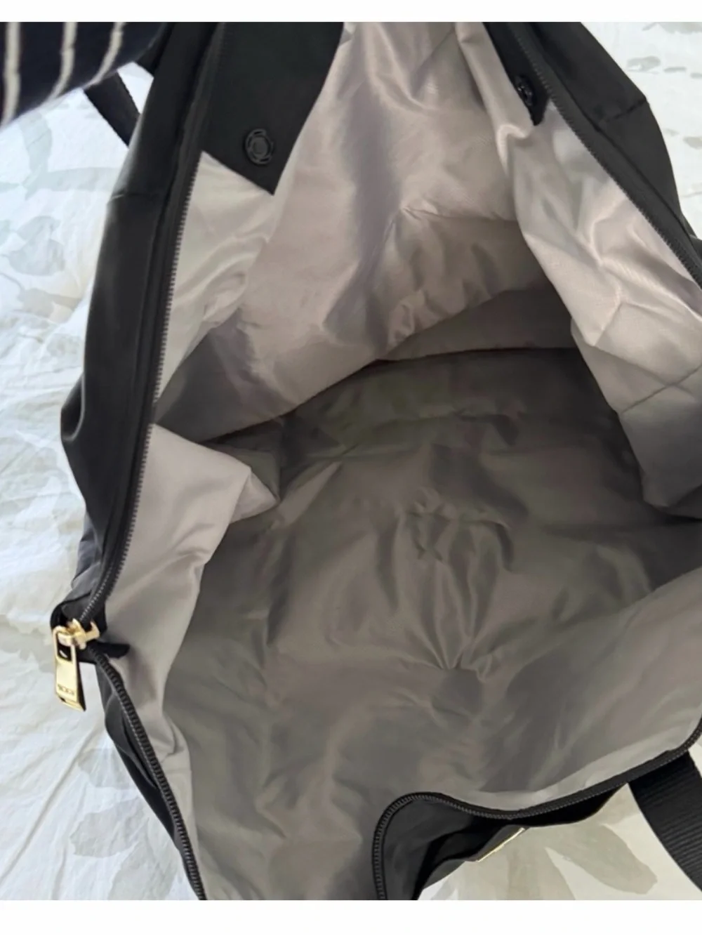 Tumi Black Nylon Duffel Travel Tote Bag